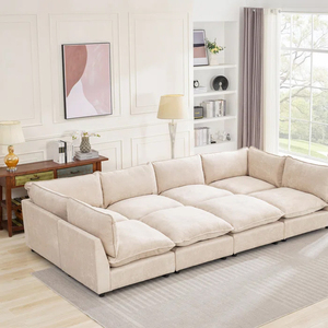 PZCN HOME Ensemble de canapés modulaires 8 pièces au design moderne et à combinaison gratuite Mobilier <span class=keywords><strong>Canapé</strong></span> en forme de U <span class=keywords><strong>Canapé</strong></span> de salon avec <span class=keywords><strong>pouf</strong></span> - Product Image 4