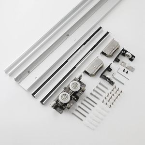 Kit de quincaillerie pour porte coulissante dissimulée WEKIS, fermeture douce, montage mural intérieur, rail caché, quincaillerie pour porte fantôme - Product Image 2
