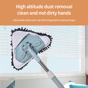 Vadrouille rétractable <span class=keywords><strong>Balai</strong></span> de dépoussiérage ménage Dépoussiérage haute altitude Vadrouille triangulaire Angle réglable - Product Image 2