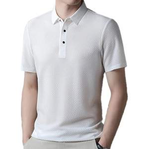 Polo à manches courtes pour homme, noir, en polyester, style décontracté, été 2026, style européen, DF-43, pour le commerce transfrontalier - Product Image 4