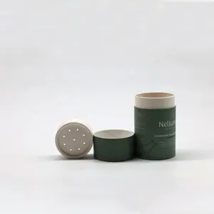 Csstomized Desain Unik Food Grade Kemasan Tabung Kertas 5Oz Tabung Kertas Wadah Pengocok Bubuk dengan Ayak