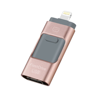 Jaster-clé USB OTG 3 en 1, support à mémoire de 16gb 32gb, lecteur flash de haute qualité pour iPhone et téléphone Android