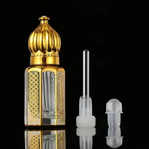 Botella de vidrio Oud de Perfume octogonal, Impresión de CJ-UV, logotipo personalizado, 3ml, 6ml, 12ml