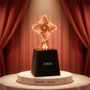 Premium Zinc Alloy Trophy Model 765 Gold Silver Rose Gold Plated Pyramid Base Laser <b>Engraved</b> UV Printing Portable Sports Events - Product Image 1