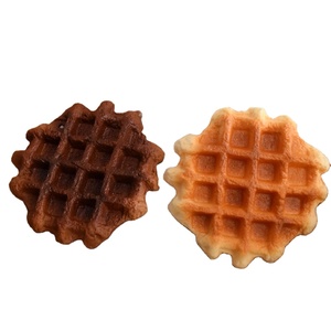 Artificial Simulation Brunch Faux Belgian Waffle Breakfast Cafe Model Dessert Cream Display Diy Chocolate Props Window PU Soft - Product Image 1