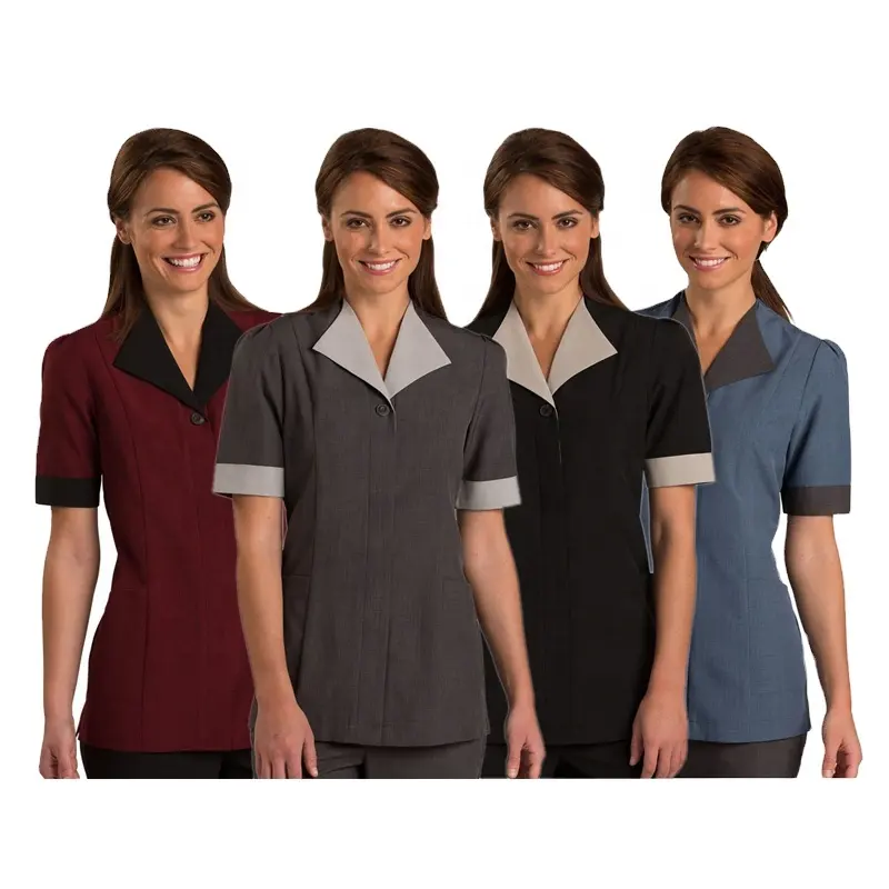 Tunique de Salon et de Spa pour femmes, chemise de ménage d'hôtel, de serveuse, uniforme de nettoyage du personnel, Top