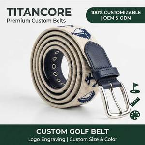 Fabricant de ceintures en broderie au point d'aiguille en gros, OEM ODM, <span class=keywords><strong>ceinture</strong></span> de golf brodée sur mesure, cousue à la main, en cuir pleine fleur, usine - Product Image 1