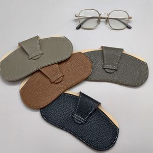 Minimalist PU Leather <b>Sunglasses</b> Pouch Travel Eyeglasses Case Protective Portable Eyewear Storage Bag - Product Image 1