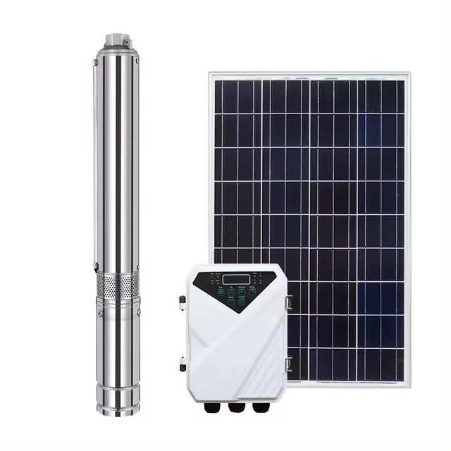 3 Inches Solar Grid Powered AC/DC Input Submersible High Pressure 100% Copper Wire Motor Deep Well Pump Agricultural 2HP