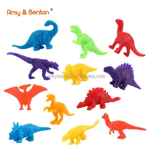 Plastic Assorted Mini Dinosaur Figures Set Easter Eggs Filler Toys Great for Dino Cake Topper Party Favor