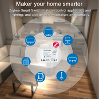 Module d'interrupteur intelligent Tuya Zigbee 1CH AC/DC 7-32V AC 85-250V, fonctionne avec commande vocale et capteur de température et d'humidité