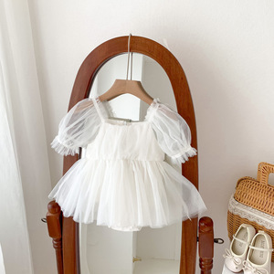 Jupe en maille à grand nœud pour <span class=keywords><strong>fille</strong></span>, combinaison de princesse pour nouveau-né d'un an, nouvelle <span class=keywords><strong>veste</strong></span> à manches bouffantes pour bébé - Product Image 5