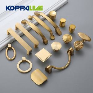 Koppalive Poignées de tiroir en laiton massif Poignées d'armoire modernes 96mm 128mm Quincaillerie de cuisine Boutons dorés robustes pour armoire/placard - Product Image 2