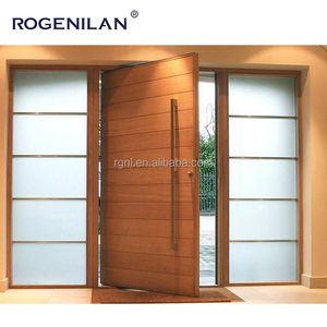 Sécurité <span class=keywords><strong>de</strong></span> la maison modernisée Portes principales en bois massif <span class=keywords><strong>Porte</strong></span> d'entrée pivotante en usine <span class=keywords><strong>de</strong></span> Foshan avec design en verre Autres portes - Product Image 3