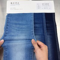 Tissu denim bleu de qualité supérieure en stock, 10,5 oz, coton, poly, extensible, tissu pour jeans, fournisseur OEM