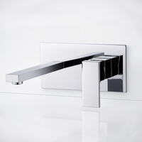 Robinet de salle de bain mural en laiton massif, mitigeur de lavabo encastré à 2 trous, robinet de lavabo à poignée unique, vente en gros