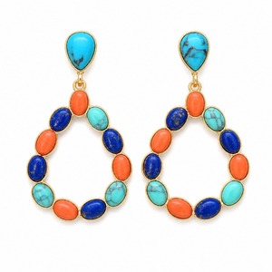 Orecchini pendenti vintage bohémien colorati e traforati, orecchini da donna esagerati per feste e regali - Product Image 2