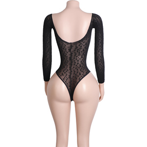 Maillot de bain string imprimé léopard avec manches transparentes, tenue de soirée <span class=keywords><strong>érotique</strong></span> pour boîte de nuit, <span class=keywords><strong>danseuse</strong></span> exotique, danse de salon, mode - Product Image 3
