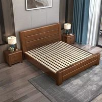 Lit en bois massif de Style chinois ingénierie unité unique moderne Simple Double personne boîte haute pression lit de rangement chambre principale