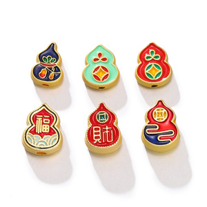 Chinese Style Gold Plated Alloy <b>Spacer</b> Beads Red Gourd Shape DIY Jewelry Accessories Small Size - Product Image 5