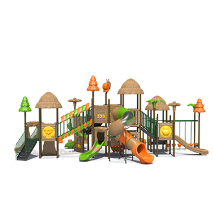 Équipement de jeu extérieur pour enfants, structure de jeu en paille pour jardin commercial avec toboggans tubulaires pour parc et maternelle - Product Image 1
