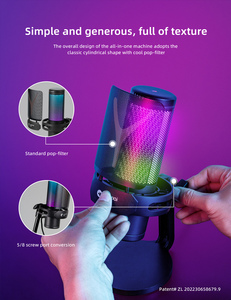 Micrófono profesional OEM de fábrica, condensador de transmisión en vivo, escritorio, RGB, USB, grabación, estudio de juegos, para <span class=keywords><strong>PC</strong></span>, nuevo - Product Image 5