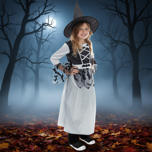 Disfraz de bruja para niñas, talla 10-12, disfraz de Halloween de poliéster con sombrero y capa, traje de disfraces para niños - Product Image 2