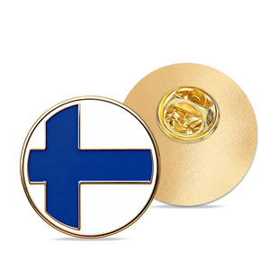 Pins de Solapa con la Bandera Nacional de Finlandia, Insignias Cruzadas de Esmalte Duro y Suave al por Mayor, Recuerdo Turístico Nórdico Escandinavo, Imán Personalizado - Product Image 2