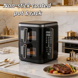 Nueva Freidora de Aire Eléctrica de Doble Cesta 2026 de 11L y 2800W con Control Digital, Temporizador de 0-60 Minutos, Revestimiento Antiadherente, Fácil de Leer, Sin Aceite - Product Image 4