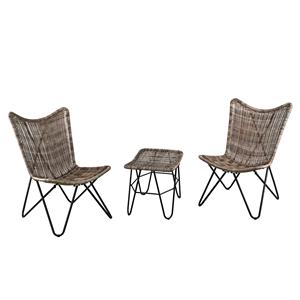 <span class=keywords><strong>Chaise</strong></span> à papillon KD en tissu de meubles d'extérieur avec tabouret - Product Image 1