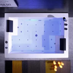 Vasca Idromassaggio di Lusso a 2 Posti in Acrilico con Getti d'Acqua, Cascata e Funzione Musicale per Interni - Product Image 4
