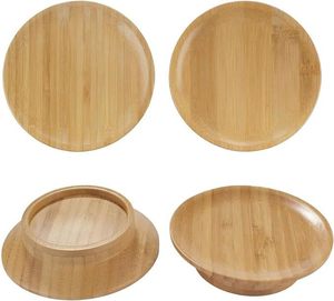 Plateau <span class=keywords><strong>en</strong></span> verre prêt à l'emploi Verre à vin rouge Plaque de nourriture cuite Couvercle supérieur pour empêcher les débris de pulvérisation Couvercle de tasse <span class=keywords><strong>en</strong></span> <span class=keywords><strong>bambou</strong></span> dessous de verre - Product Image 5