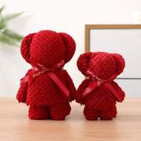 Serviette en peluche ours doux velours corail main et visage gant de toilette ensemble cadeau de mariage à la mode