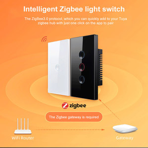 Interruptor Táctil <span class=keywords><strong>de</strong></span> Pared <span class=keywords><strong>de</strong></span> Vidrio Cóncavo 2.5D Inteligente LangYeao para Tuya ZigBee, 1/2/3/4 Botones, Compatible con Google Alexa y Smart Life, Requiere Cable Neutro - Product Image 2