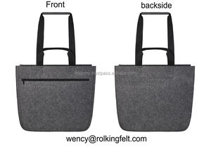 Classic Gift Handbags Large Capacity Ribbon Handle Decorative <b>PET</b> Felt Tote <b>Bag</b> Rectangle Shape Unisex Promotional Daily Work - Product Image 3