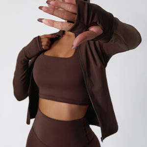 Yoke 2023 Herfst Athleisure 3-delige set: Leggings, sportbeha en jack met rits, zacht als boter, dames yogakleding - Product Image 6