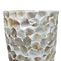 Vase en fibre de verre, style européen, Vase de sol en coquille blanche, pour centre commercial, matériel de décoration de chambre, avec serpillière