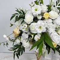 Guirlande décorative de luxe, boule de fleurs de rose, centre de table en fleurs artificielles en soie pour la décoration de mariage