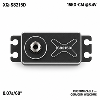Servomoteur d'hélicoptère RC XQ-S8215D 15kg sans noyau, étanche, haute vitesse, pour bras robotique, engrenage en acier inoxydable, boîtier en aluminium, 8.4V