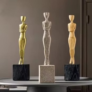 Statuette <span class=keywords><strong>Oscar</strong></span> Abstraite en Résine, Décoration de Luxe Léger et Créative pour Meuble TV, Meuble à Vin et Bureau - Product Image 5