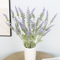 Buket bunga Lavender buatan untuk pernikahan, tanaman bunga Lavender buatan untuk dekorasi ruang pesta rumah