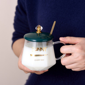 Taza de Vidrio Creativa, Simple, Resistente a Altas Temperaturas, Diseño Moderno y Minimalista <span class=keywords><strong>con</strong></span> Asa, para Beber Café, <span class=keywords><strong>Desayuno</strong></span> o Agua - Product Image 4