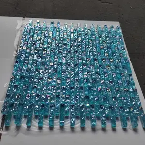 Azulejos de piscina de mosaico de cristal azul iridiscente de clase A