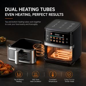 Friteuse à air numérique intelligente portable en acier inoxydable 6L grande capacité, dernière génération, vente en gros - Product Image 4