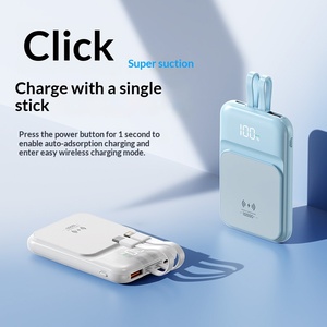 Power Bank Magnetico Wireless Ultra-<span class=keywords><strong>sottile</strong></span> Portatile con Cinturino Integrato 10000mA 10W USB-A/USB-C Batteria ai Polimeri di Litio in Plastica per Dispositivi Mobili - Product Image 1