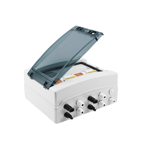 Caja combinadora fotovoltaica de CC de 12 circuitos, caja de distribución impermeable IP65, 2 entradas 2 salidas (600V), cubierta transparente - Product Image 2