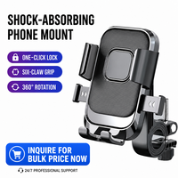 Support de téléphone pour moto électrique OEM avec amortissement des chocs, fixation sur guidon, support GPS pour vélo, fixation rapide à une main, vente en gros
