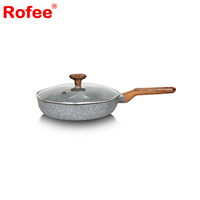 Nouveau Style Ensemble de Cuisson Octogonal Moulé Sous Pression en Aluminium avec Revêtement Marbré Antiadhésif Comprenant des Casseroles et une Poêle Grill