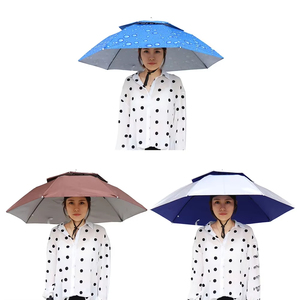 Chapeau parapluie pliable portable à porter sur la tête, idéal pour le camping, la pêche, la plage - Product Image 5