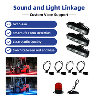 Lampu Peringatan Kamera Pintar Forklift Radar Mundur Anti-Interferensi 12V IP67 Tahan Air Merah+Biru 3000 Lm Suara Peringatan Tabrakan